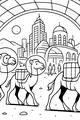 Space Camels March Through Moon City