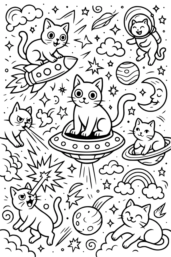 Galactic Cats on a Spacey Night