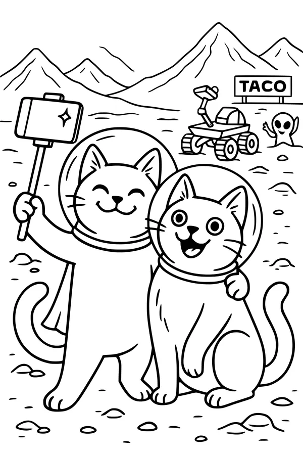Space Cats’ Moon Taco Break