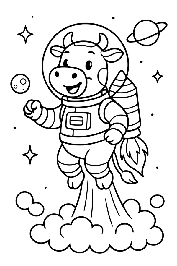Rocket Cow Blasts Off to Space