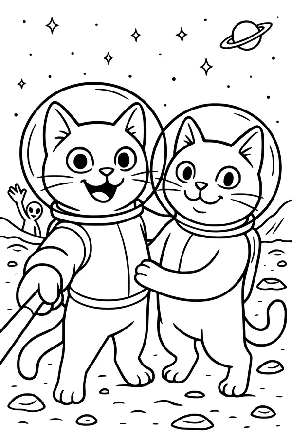 Space Cats and Their Extra-Terrestrial Friend