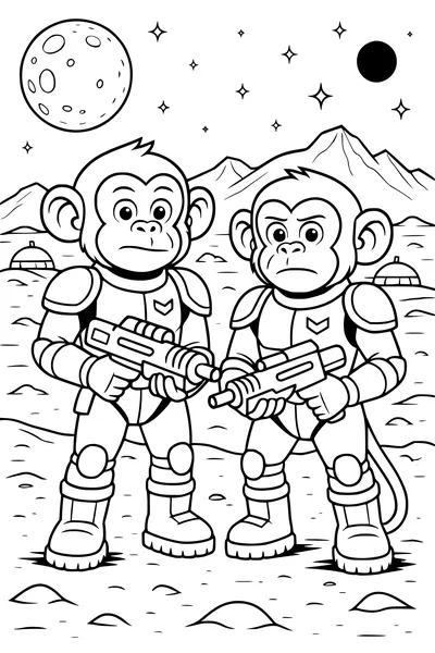 Monkey Pals on a Moon Mission