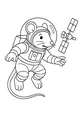 Rocket Mouse Floats Near a Space Station