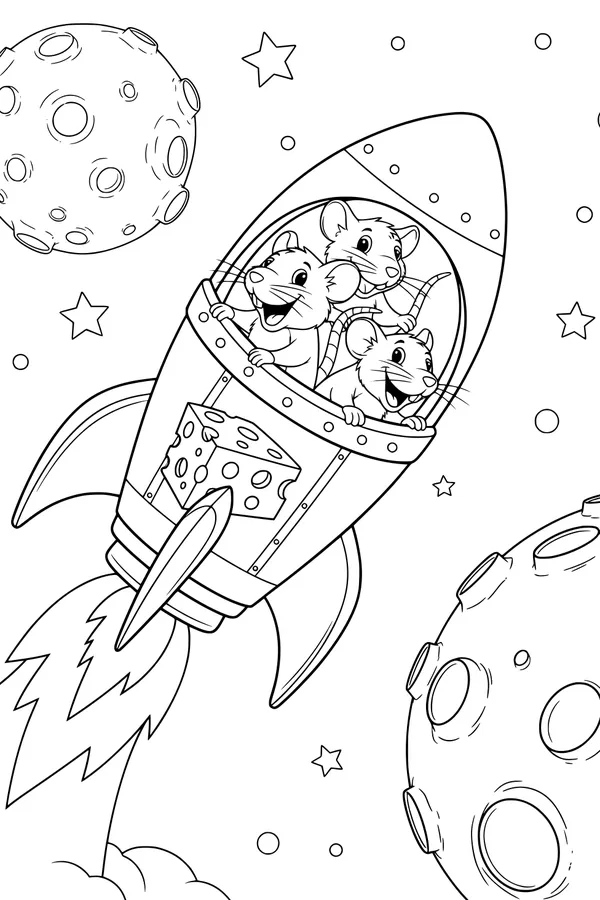 Space Mice Blast Off to the Moon