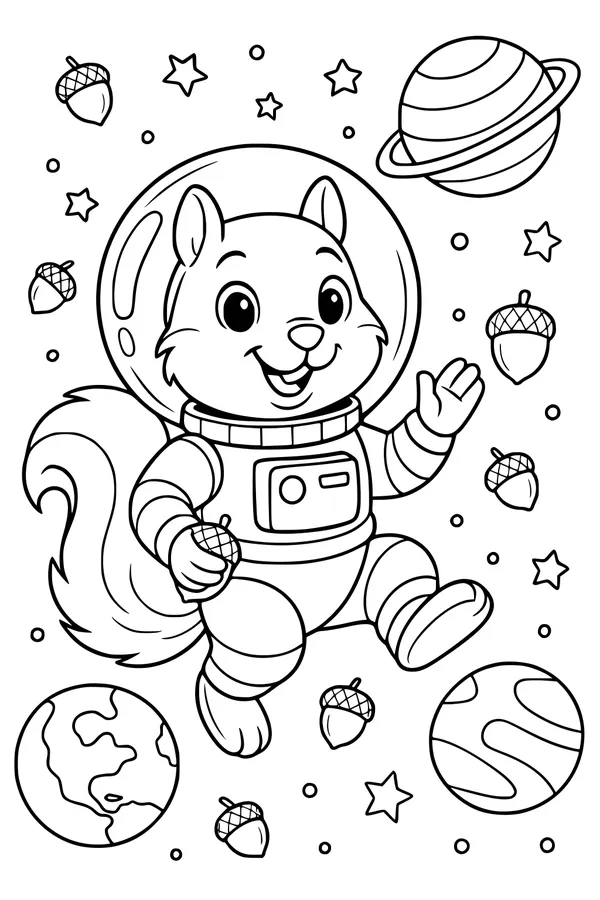 Sammy the Space Squirrel Zooms Past Planets