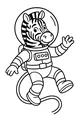 Zebra Astronaut Waves in Space