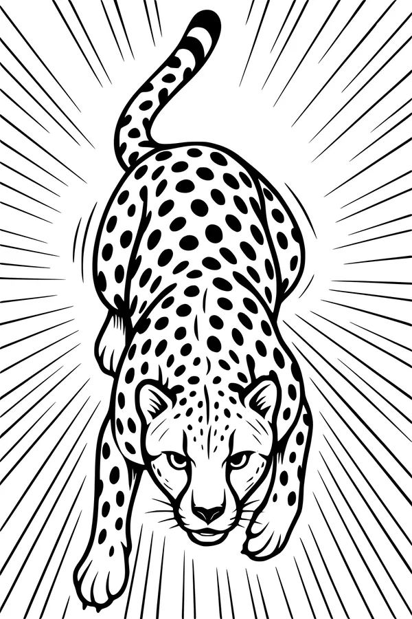 Cheetah Dashes Through the Wild