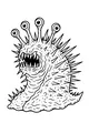 Free Kraken Coloring Page - Four-Eyed Spiky Sea Monster (Printable PDF)