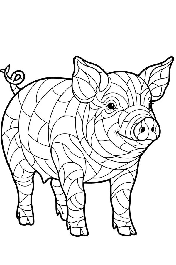 Swirly Piglet in the Sunshine Lane