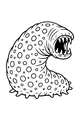 Free Kraken Sea Monster Coloring Page - Spotted Worm-Like Deep Sea Beast (Printable PDF)