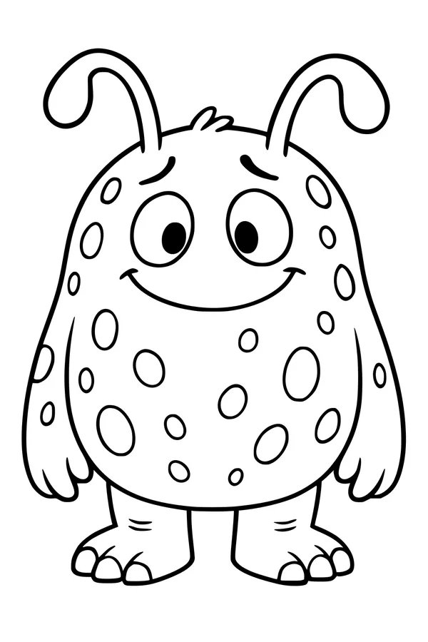 Spotty Grin Monster With Wiggly Antennae