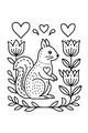 Spring Garden Squirrel and Tulips
