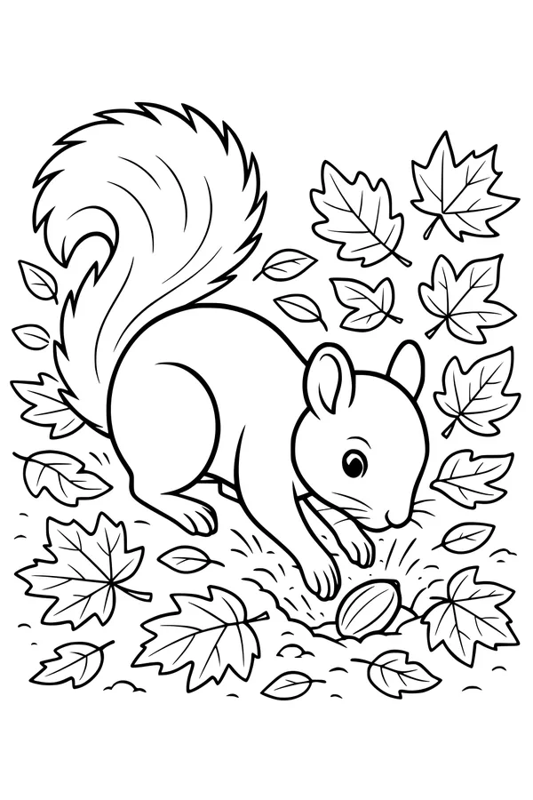 Nut Finder in the Autumn Leaves