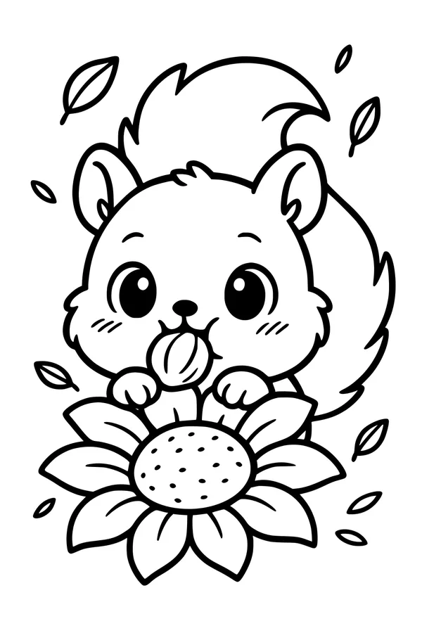 Nutty Snack by the Giant Sunflower
