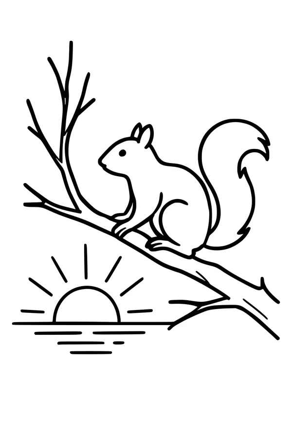Squirrel Greets the Morning Sun