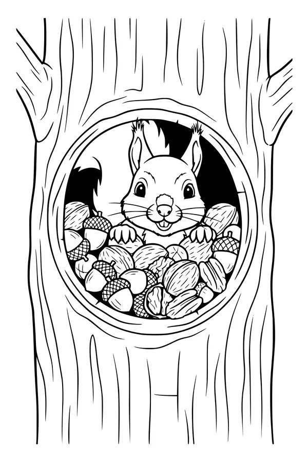 Nutty Hideaway in the Oak Tree