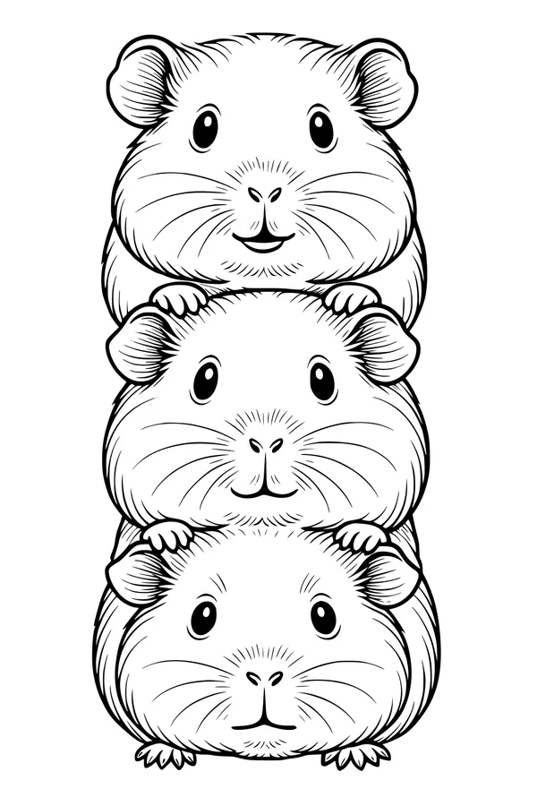 Three Guinea Pig Stack Tower