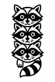 Three Little Raccoons All in a Row