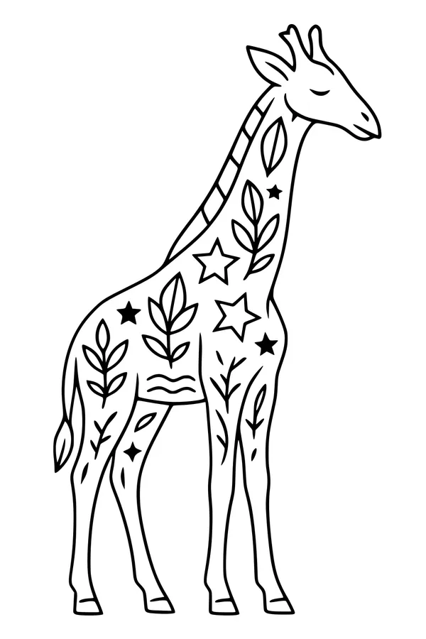 Star Patches on a Dreamy Giraffe