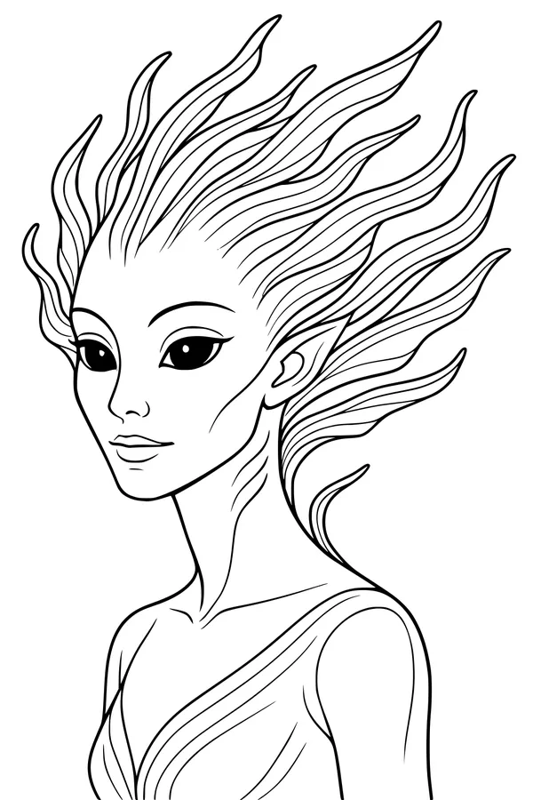 Starlight Visitor with Wavy Hair