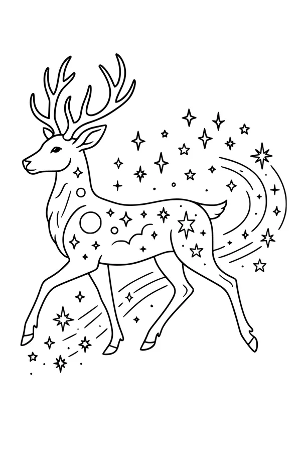 Starlight Deer Trots Through the Night