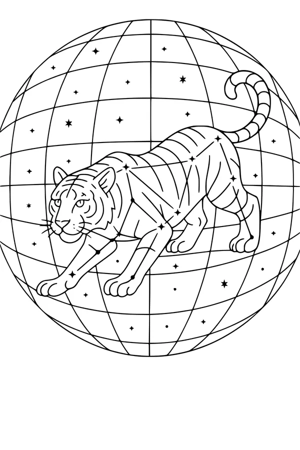 Starry Tiger Across the Night Sky