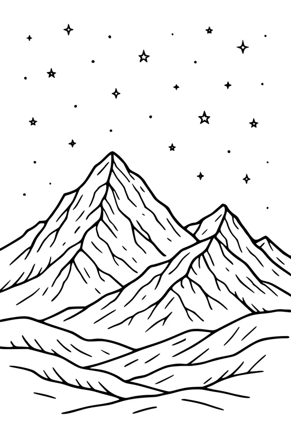 Starry Christmas Mountain Night