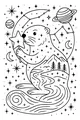 Starry Night with Beaver and Mountains
