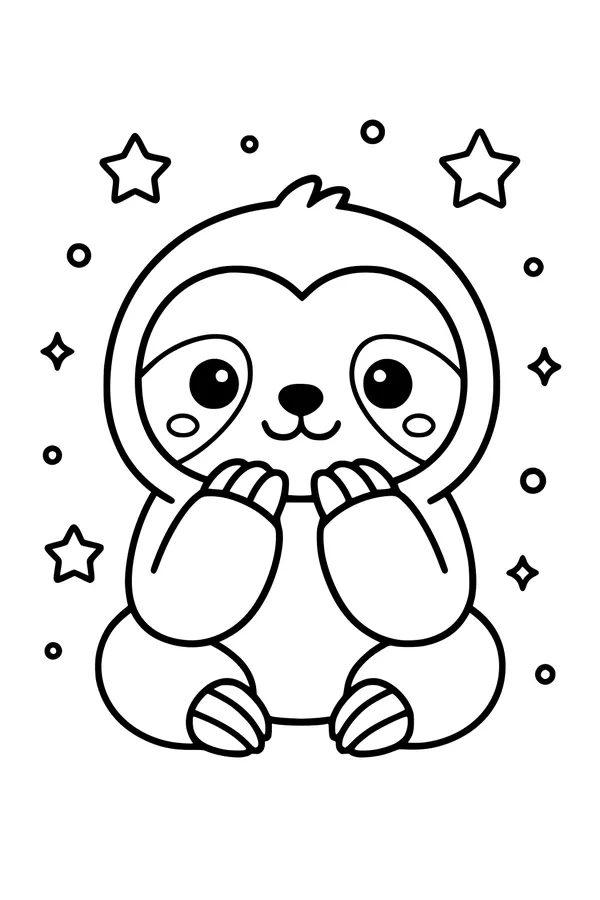 Starlit Sloth's Cozy Night Smile