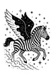 Starry-Winged Zebra Across the Night Sky