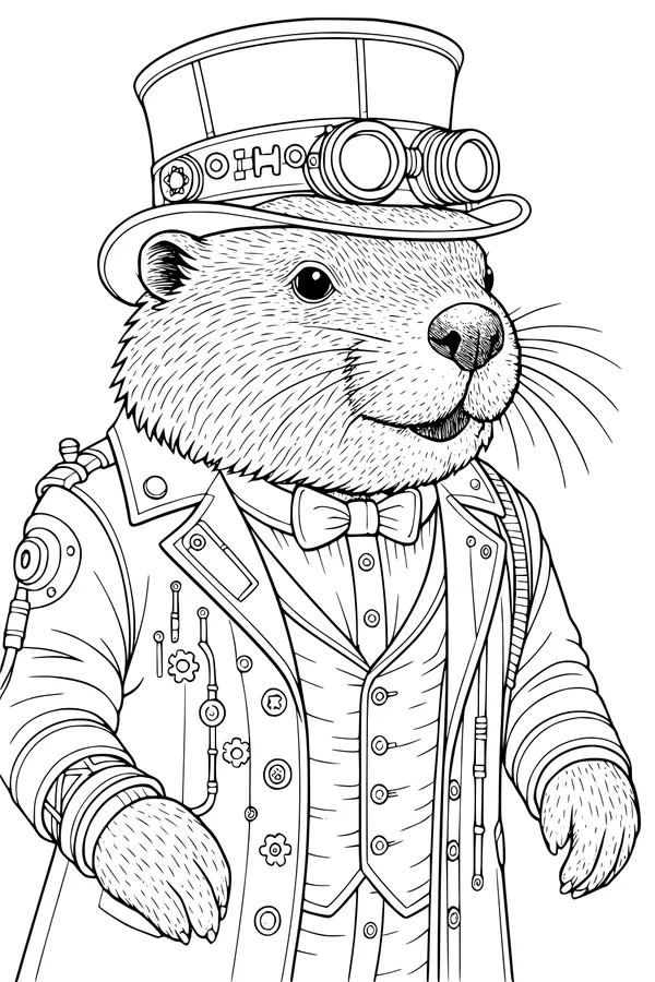 Beaver Dressed for a Gadget Invention Day