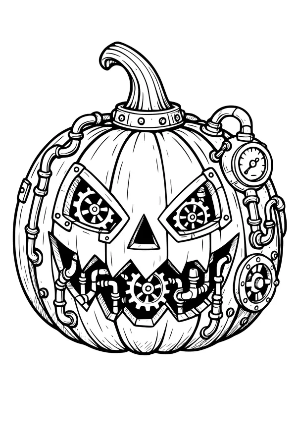 Gear-Grin Pumpkin Machine