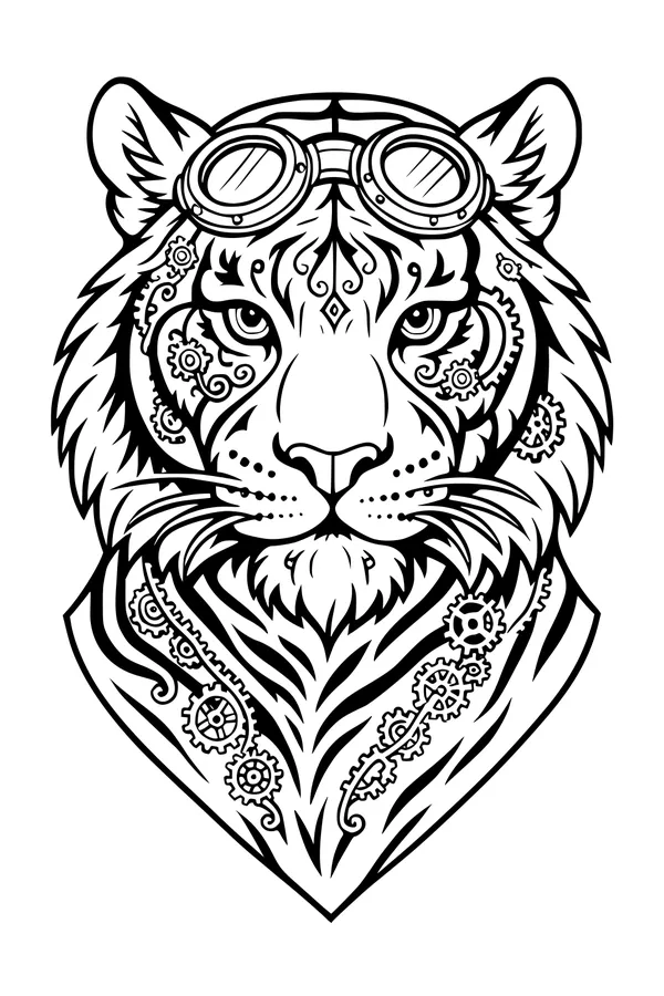 The Steam-Powered Tiger with Goggles