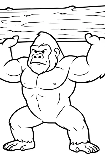 Strong Gorilla and the Giant Log