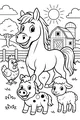 Sunny Barnyard Friends Gather Round