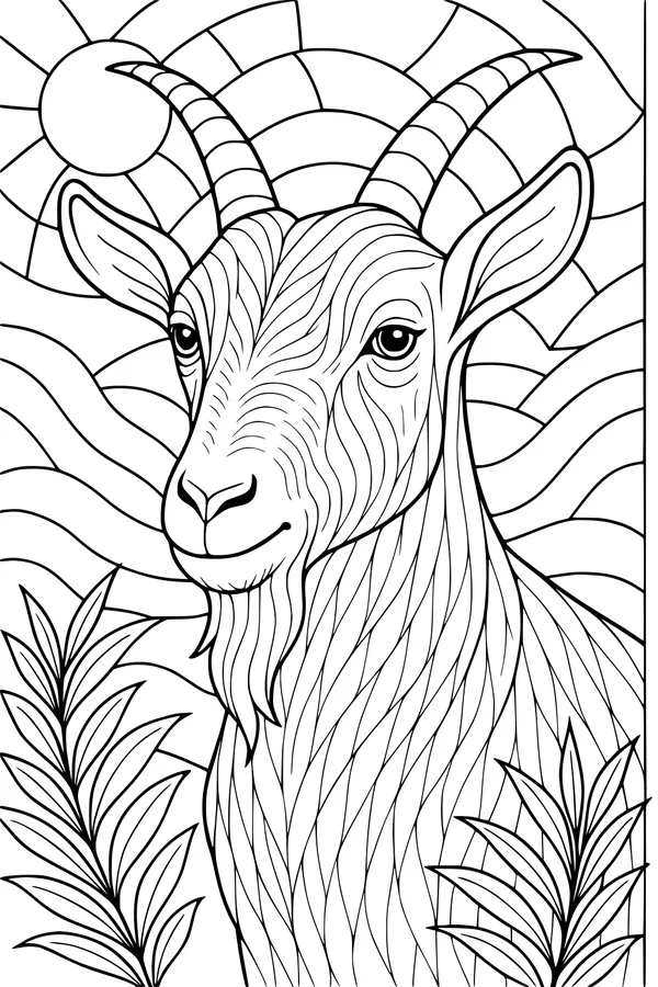 Sunlit Mountain Goat in the Morning