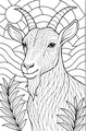 Sunlit Mountain Goat in the Morning