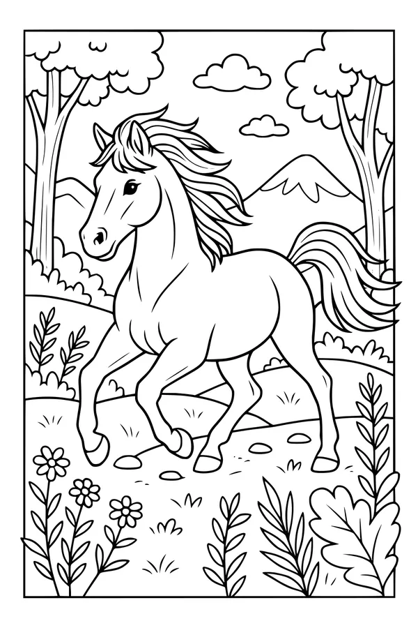 Galloping Strong in the Meadow Breeze