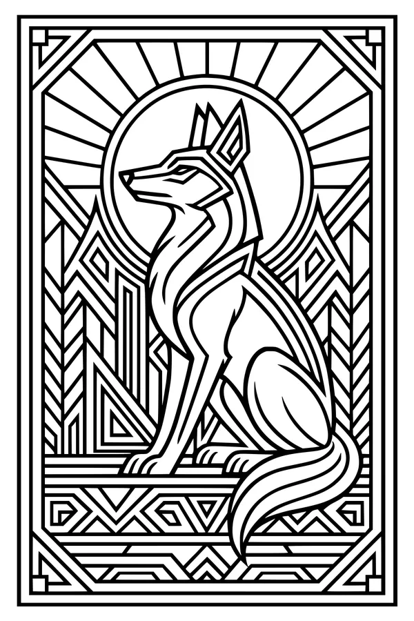 Coyote Sits Under the Rising Sun