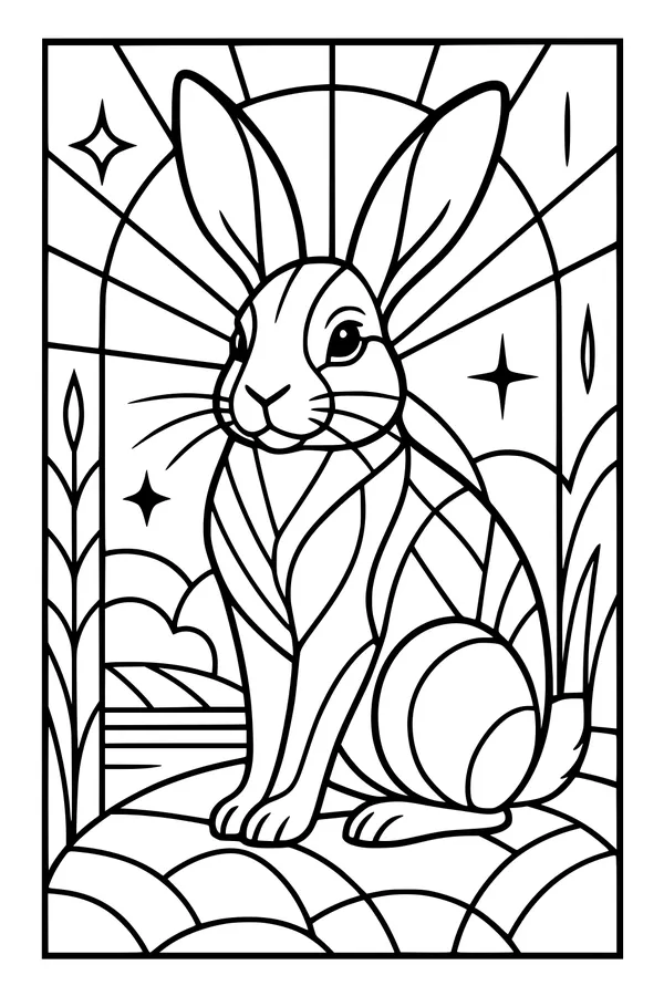Sunny Meadow Rabbit and Morning Stars