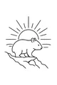 Sunrise Wombat on Rocky Ledge