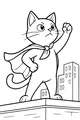 Super Kitty Guards the Rooftops