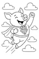 Super Pig Soars Through the Clouds