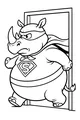 Super Rhino Dashes Through The Door