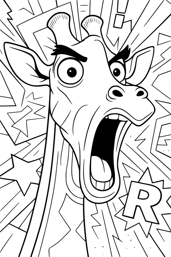 Whoa! The Surprised Giraffe Roars