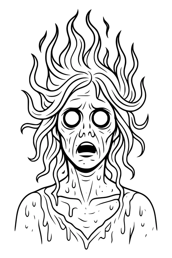 Surprised Zombie With Wild Noodle Hair