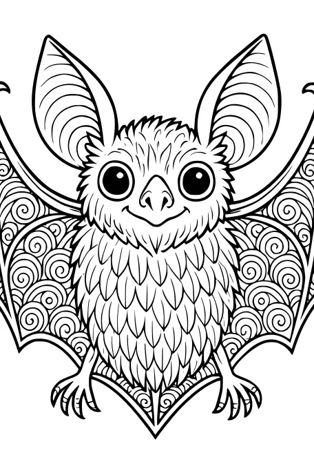 Bright-Eyed Bat Swoops Through Swirly Night