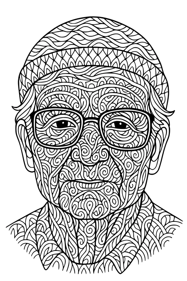 Grandpa's Swirly Glasses Portrait