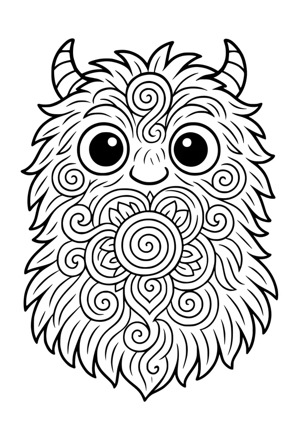 Swirly Horned Fuzzball