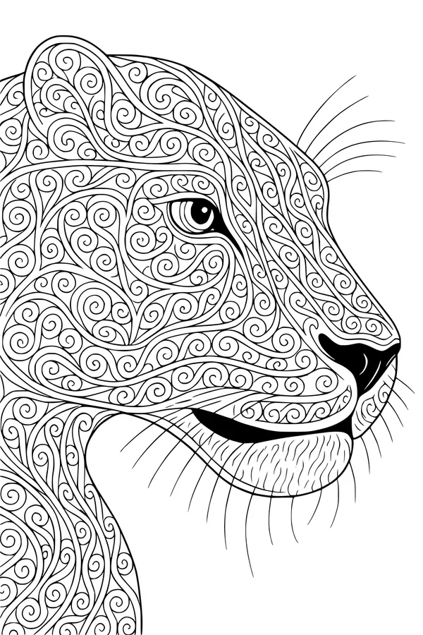 Swirling Jungle Jaguar Portrait